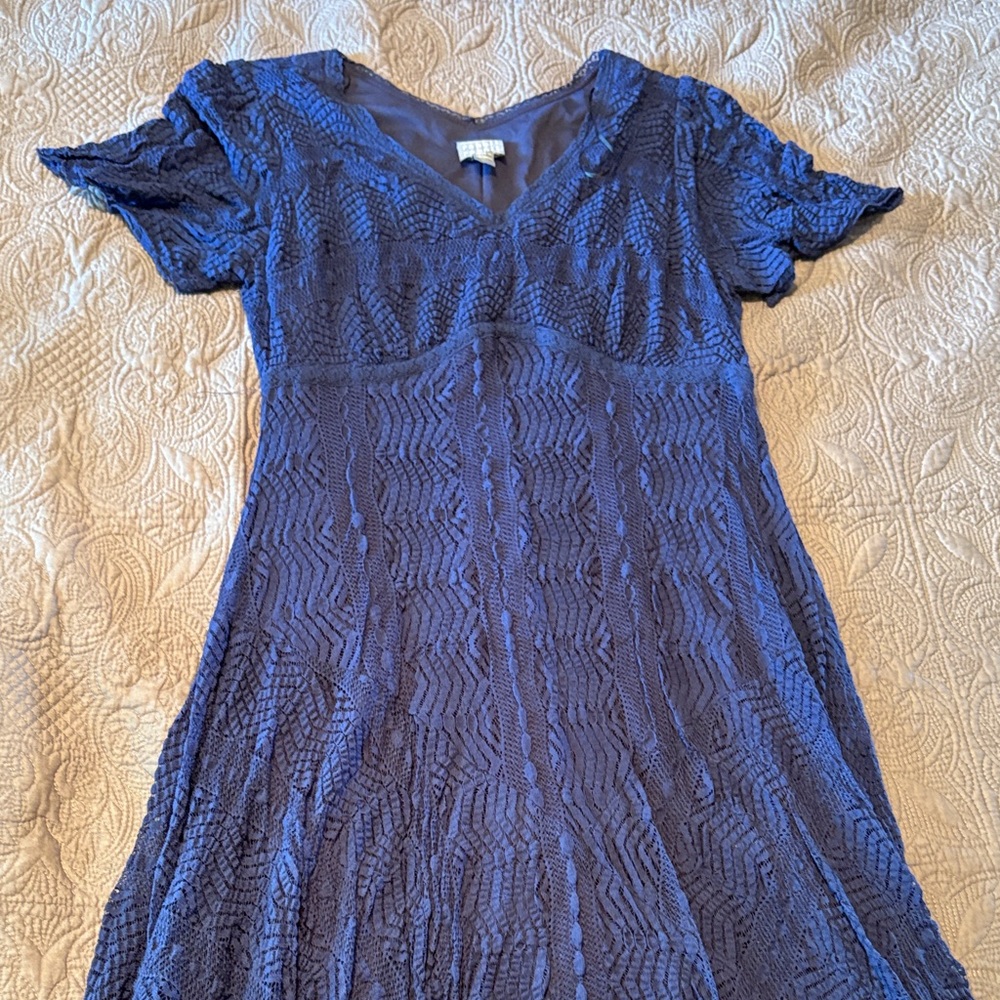 Rabbit Rabbit Rabbit Navy Textured Dress